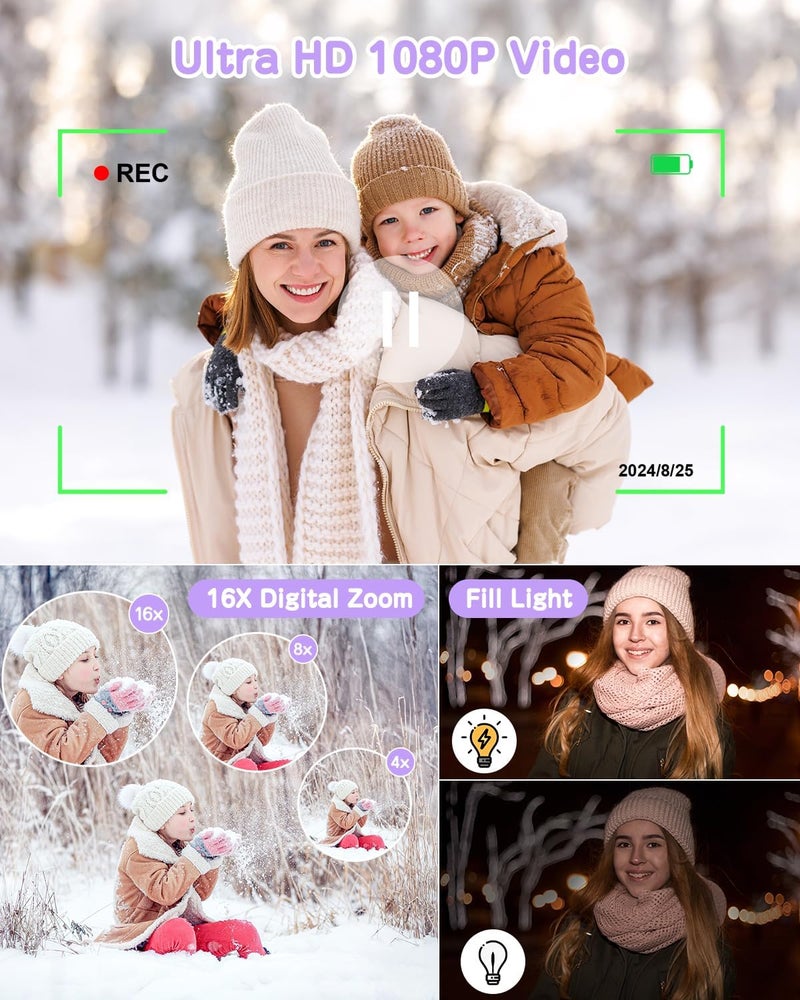 Fulealfly Kids Camera Instant Print for Girls Boys with Print Paper & 32GB Card, Age 3-12 Kids Toys Christmas Birthday Gifts(Purple) - Image 4